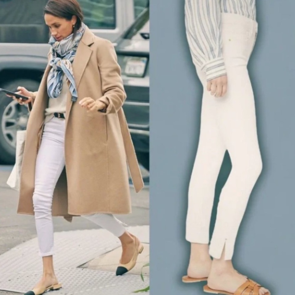 FRAME Le Skinny de Jeanne Crop Slit Jeans Blanc
White 27 seen on Meghan Markle